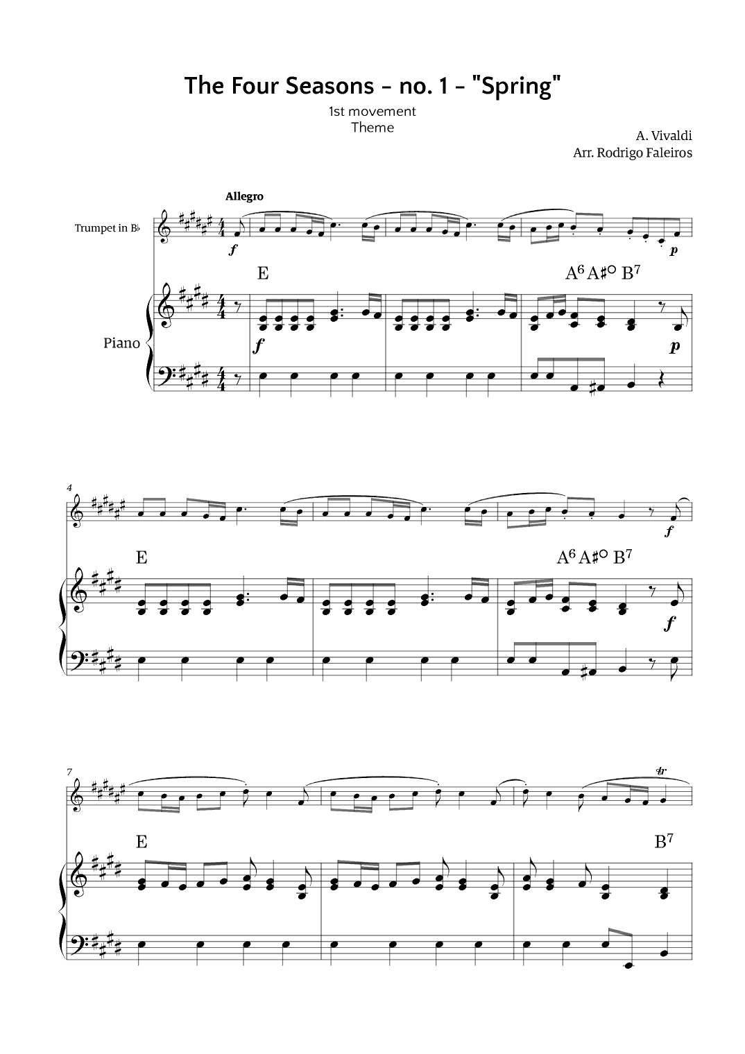 The Four Seasons - Spring (arr. Rodrigo Faleiros)