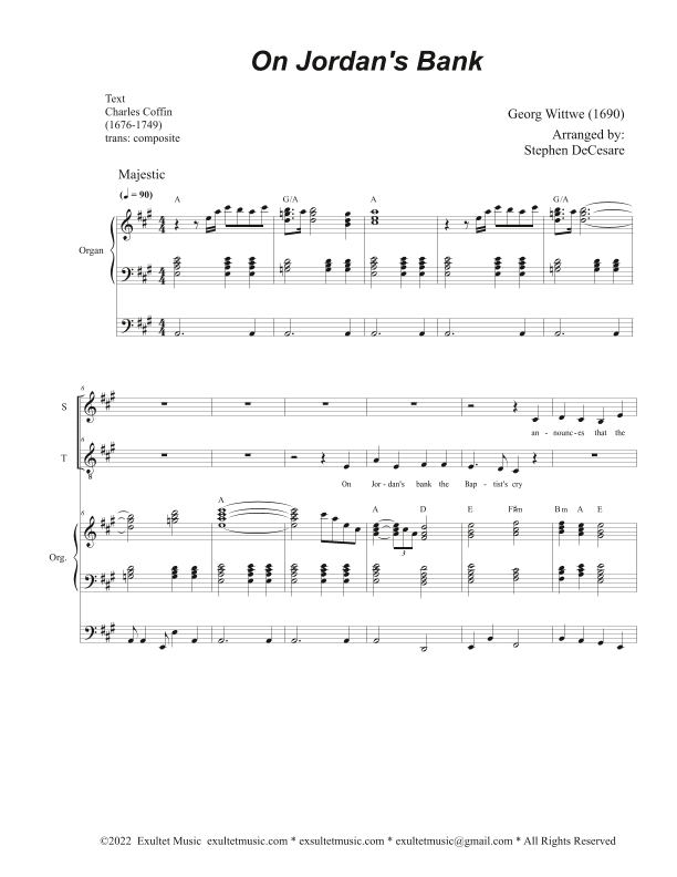 On Jordan's Bank (Duet for Soprano and Tenor solo) (arr. Stephen DeCesare)