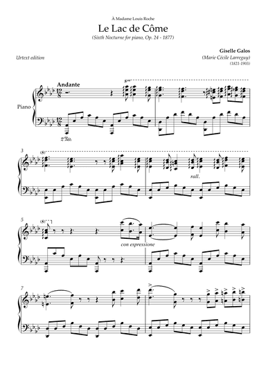 Le Lac de Côme (arr. Origina edition)