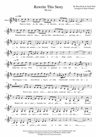 Rewrite This Story (arr. Maria Willsher)