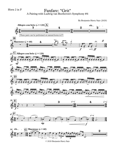Fanfare: "Grit" - Horn 2 in F