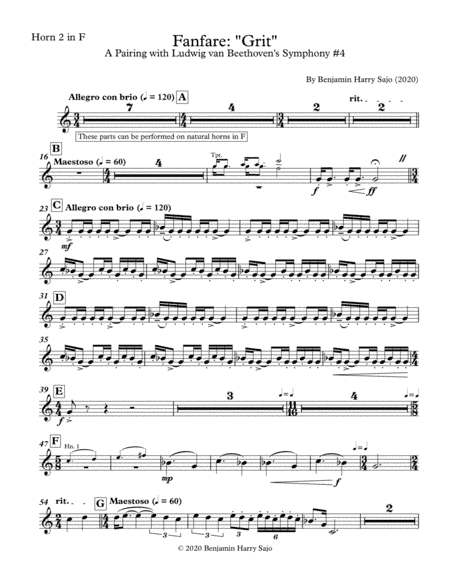 Fanfare: "Grit" - Horn 2 in F