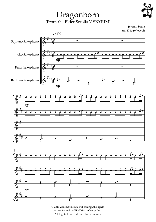 Dragonborn (skyrim Theme) (arr. Thiago Joseph)
