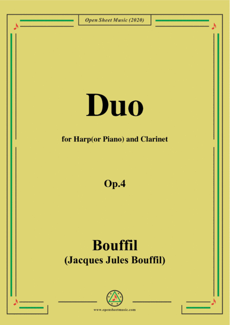 Bouffil-Duo for Harp(or Piano) and Clarinet,Op.4 (arr. MSM)