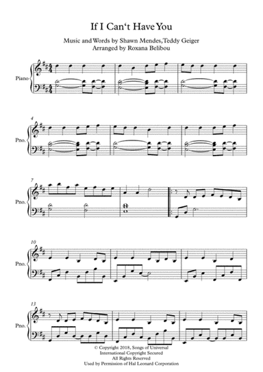 If I Can't Have You (arr. Roxana Belibou)