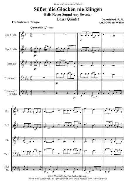 Bells Never Sound Any Sweeter (arr. Gert Th. Walter)