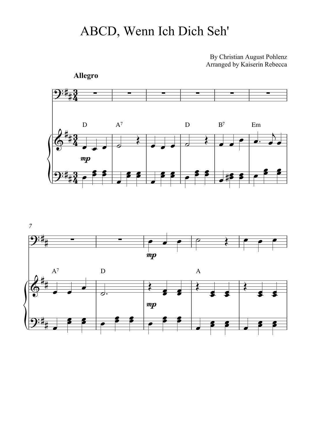 ABCD, Wenn Ich Dich Seh' (arr. Kaiserin Rebecca)