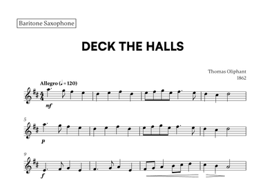 Deck the Halls (for Baritone Sax) (arr. Cadenza Editions)