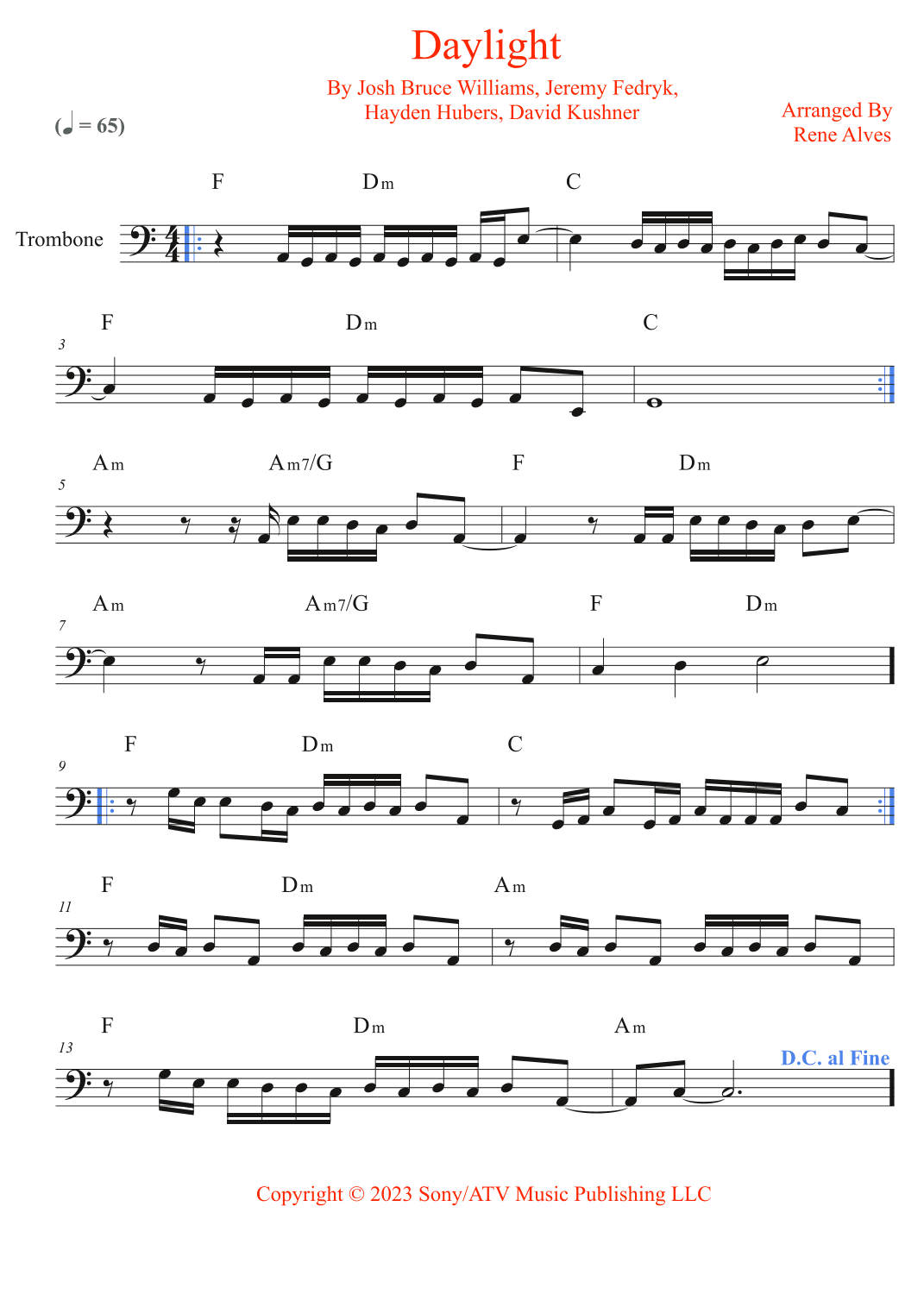 Daylight (arr. Rene Alves)