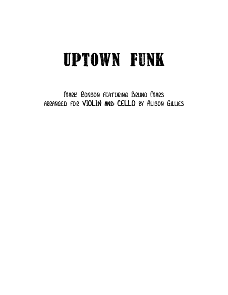 Uptown Funk (arr. Alison Gillies)