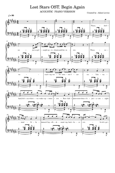 Lost Stars (into The Night Mix) (arr. Adam Levine)