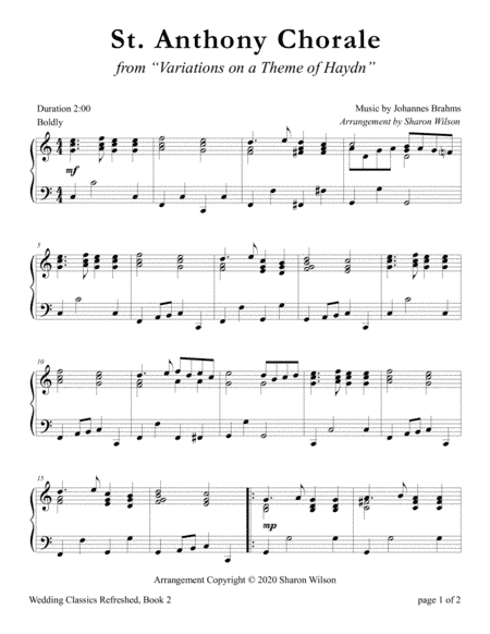St. Anthony Chorale (arr. Sharon Wilson)