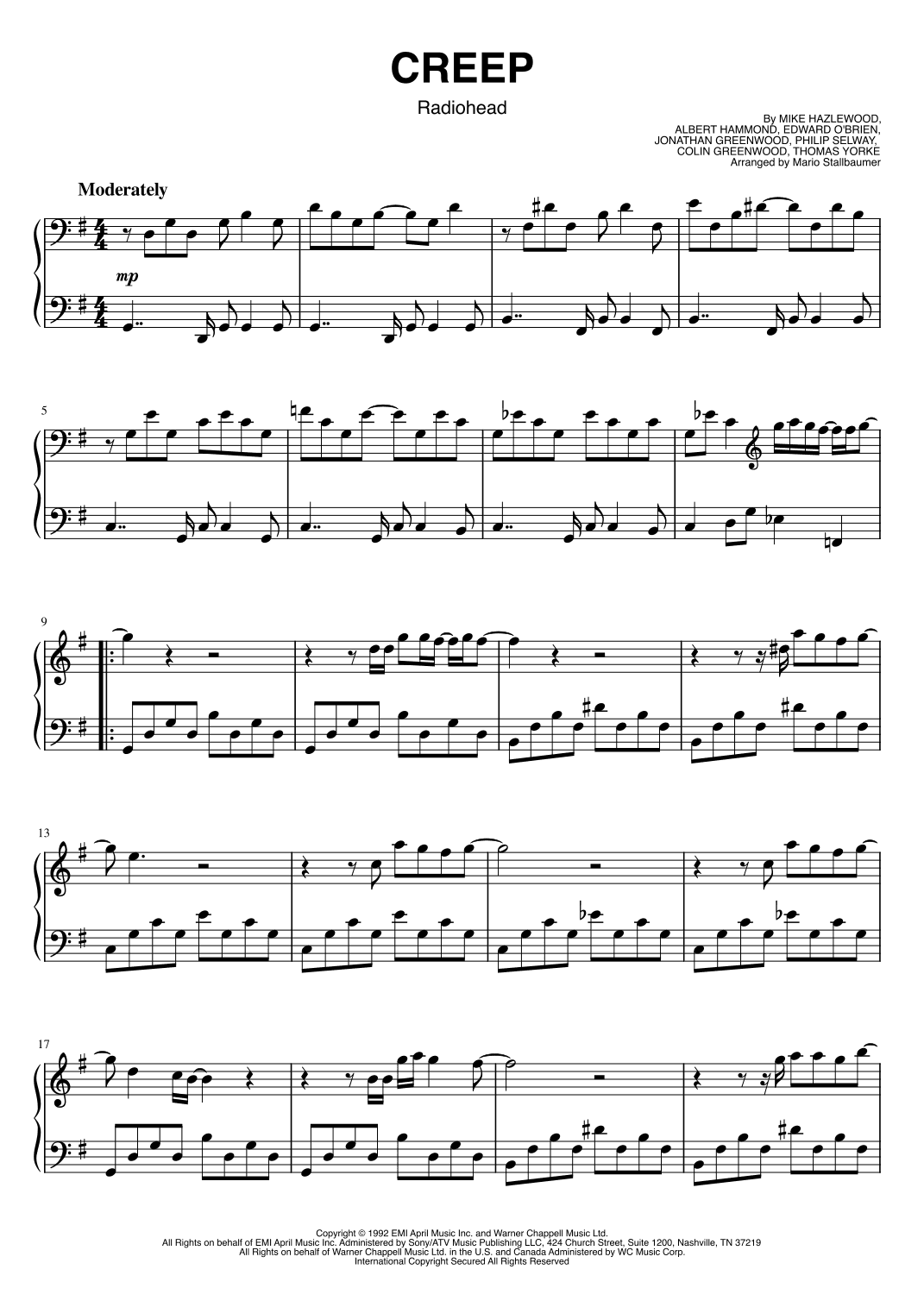Creep (arr. Mario Stallbaumer)