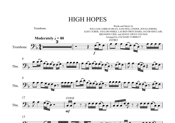 High Hopes (arr. Zachary Corbett)