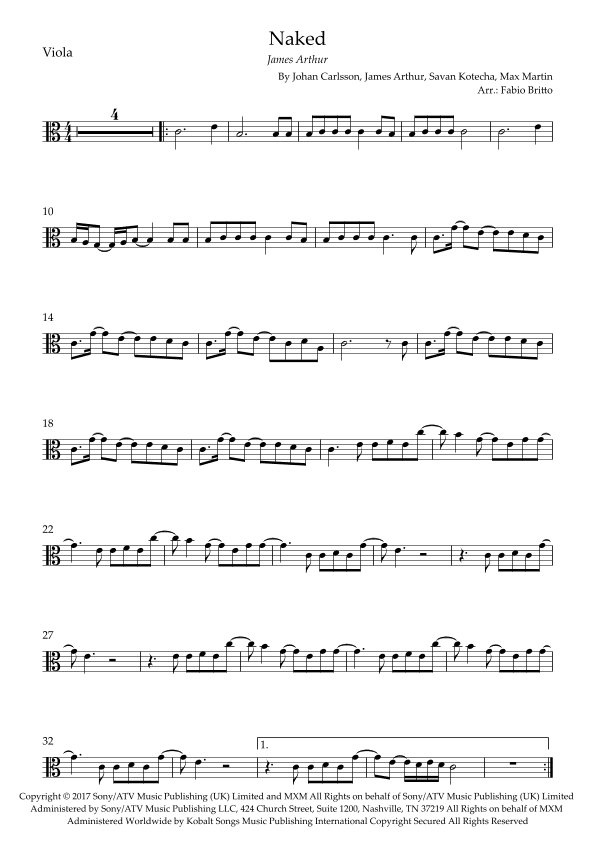 Naked (arr. Fabio Britto)