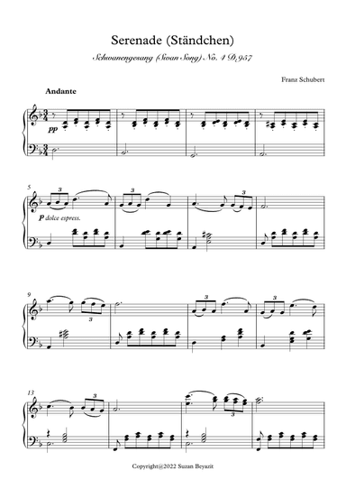 Serenade (Ständchen) (arr. Suzan Beyazit)