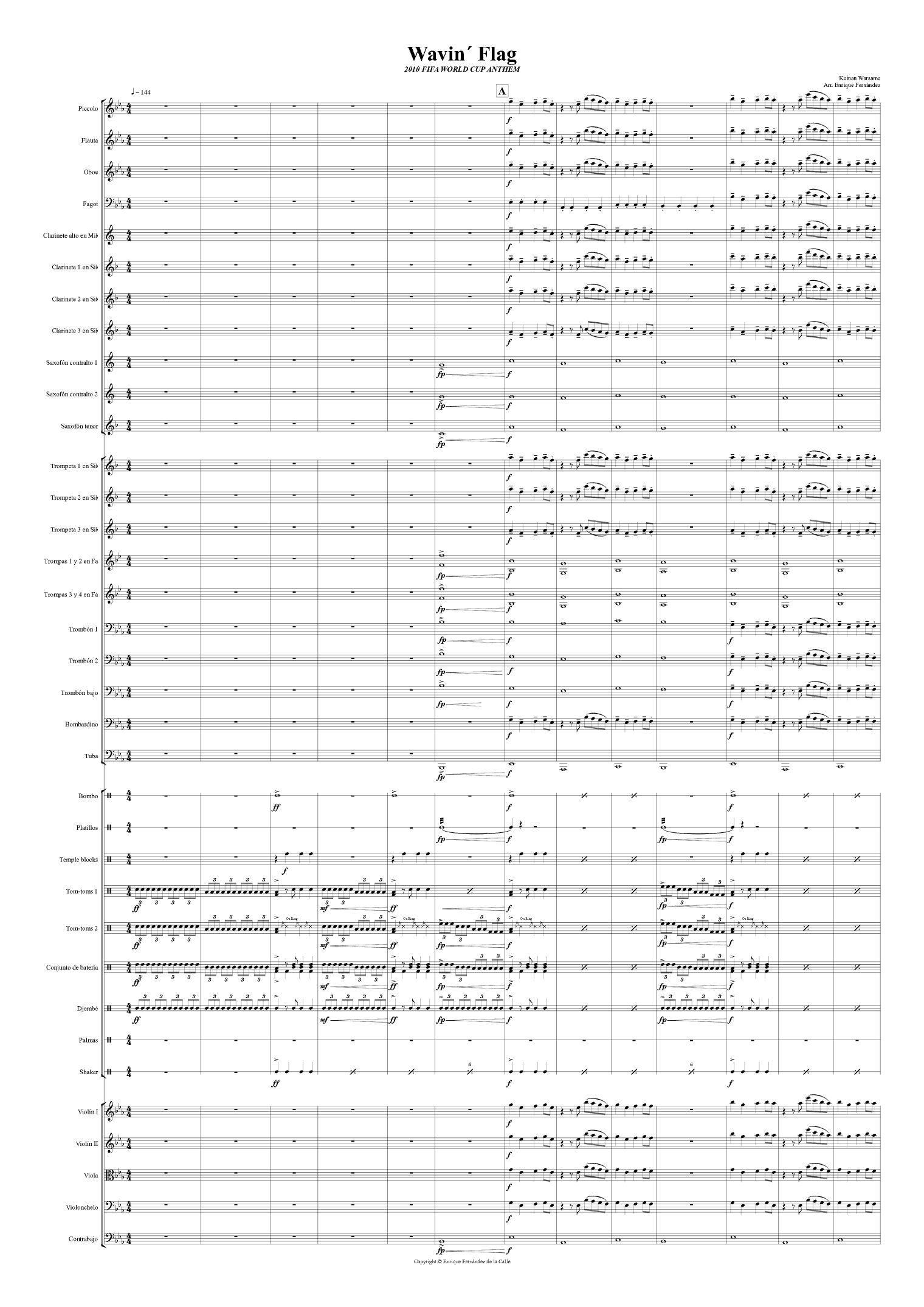 Wavin' Flag (coca-cola Celebration Mix) (arr. Enrique Fernández de la Calle)