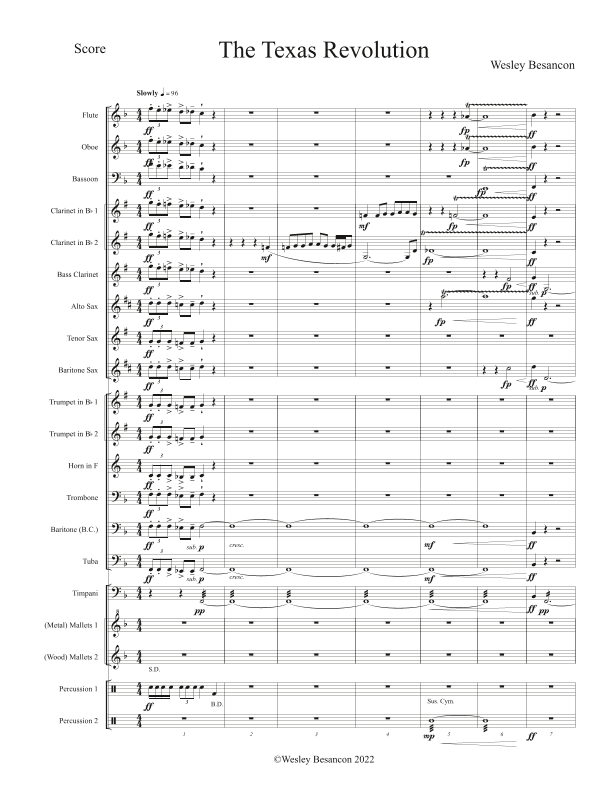 The Texas Revolution - Score Only