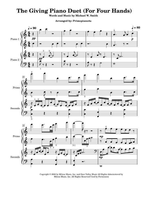 The Giving (arr. Primopiano4u)