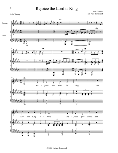 Rejoice the Lord is King (arr. Nathan Townsend)