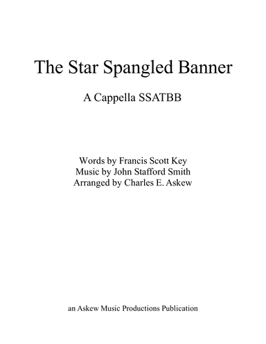 The Star Spangled Banner - AWV 1 (arr. Charles E. Askew)