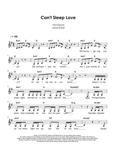 Can't Sleep Love (arr. Charles Lee)