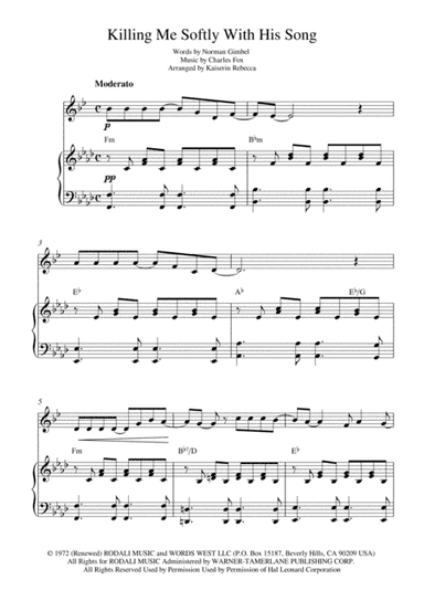 Killing Me Softly With His Song (arr. Kaiserin Rebecca)