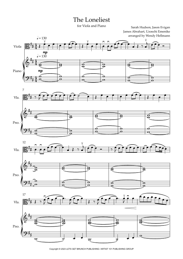 The Loneliest (arr. Wendy Hellmann)