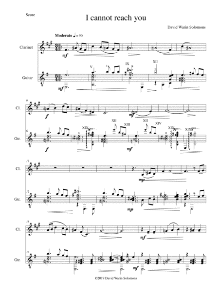 I cannot reach you for clarinet and guitar