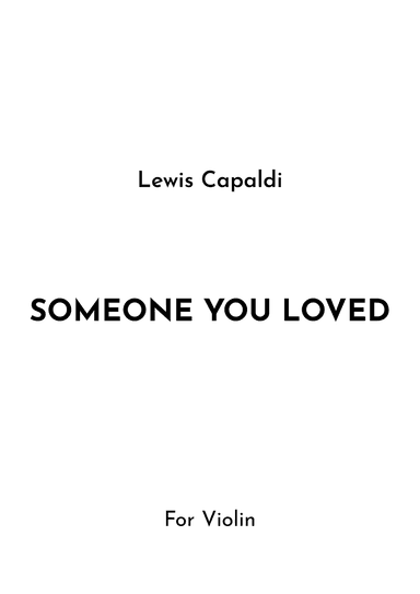 Someone You Loved (arr. Jireh J.)