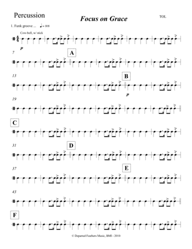 Focus on Grace ... A concerto for jazz saxophone and orchestra (2010) Percussion part