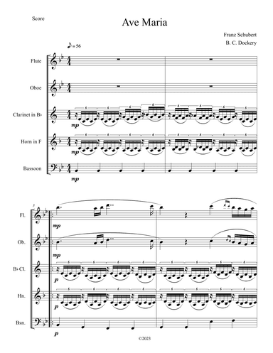 Ave Maria (Woodwind Quintet) (arr. B. C. Dockery)