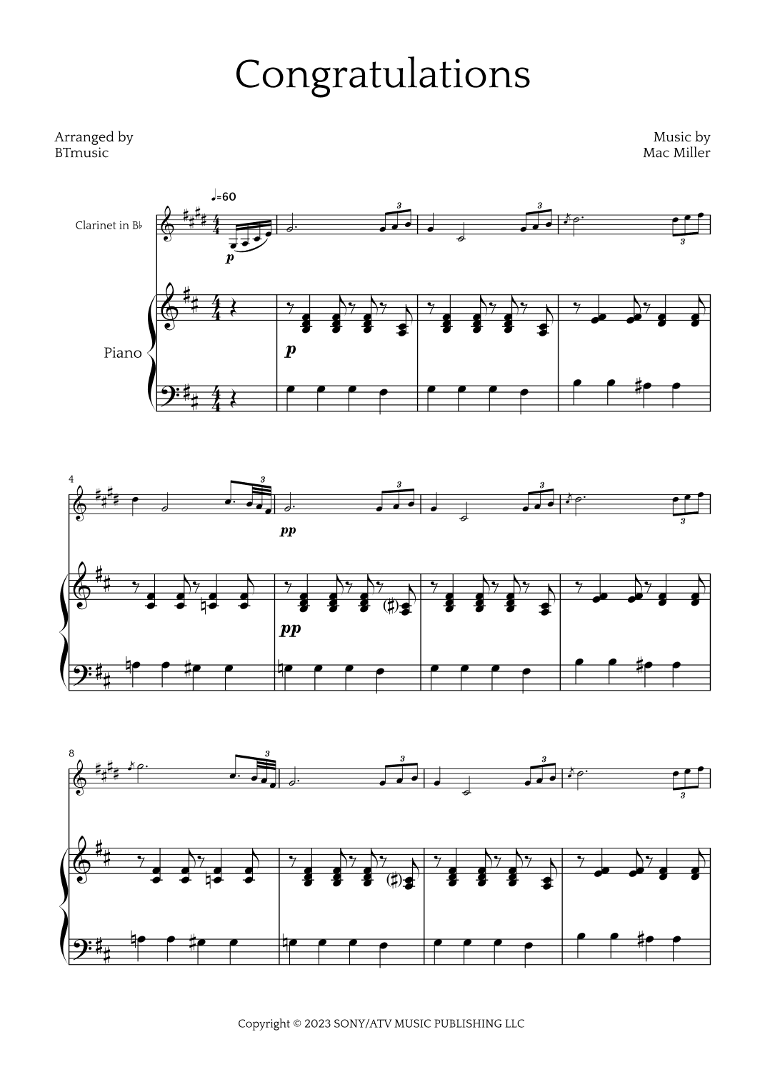 Congratulations (arr. BTmusic)