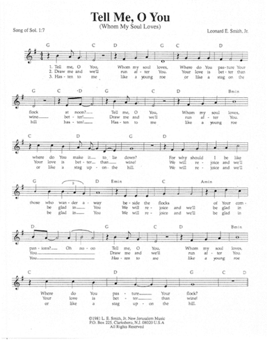 Tell Me, O You (Whom My Soul Loves)
