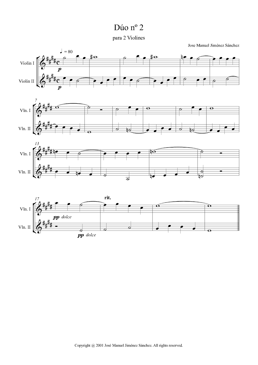 Dúos nº2 y nº3 para 2 violines