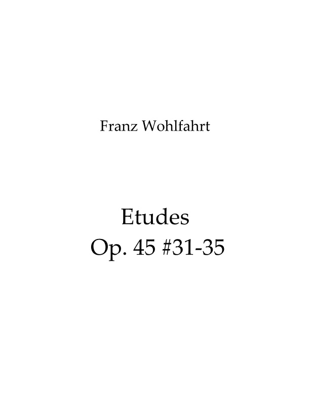 Etudes Op. 45 #31-35 (arr. Nick M Lacanski)
