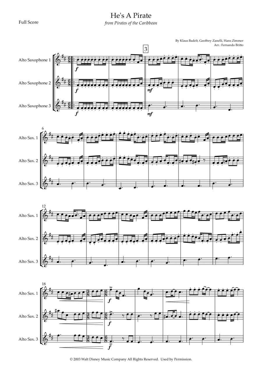He's A Pirate (arr. Fernando Britto)