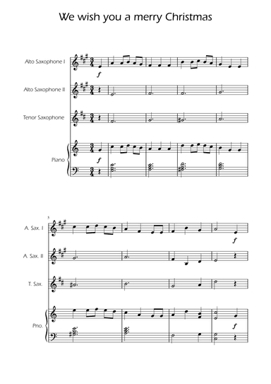 We Wish You a Merry Christmas - Sax Trio w/ Piano (arr. Ygor Nunes)