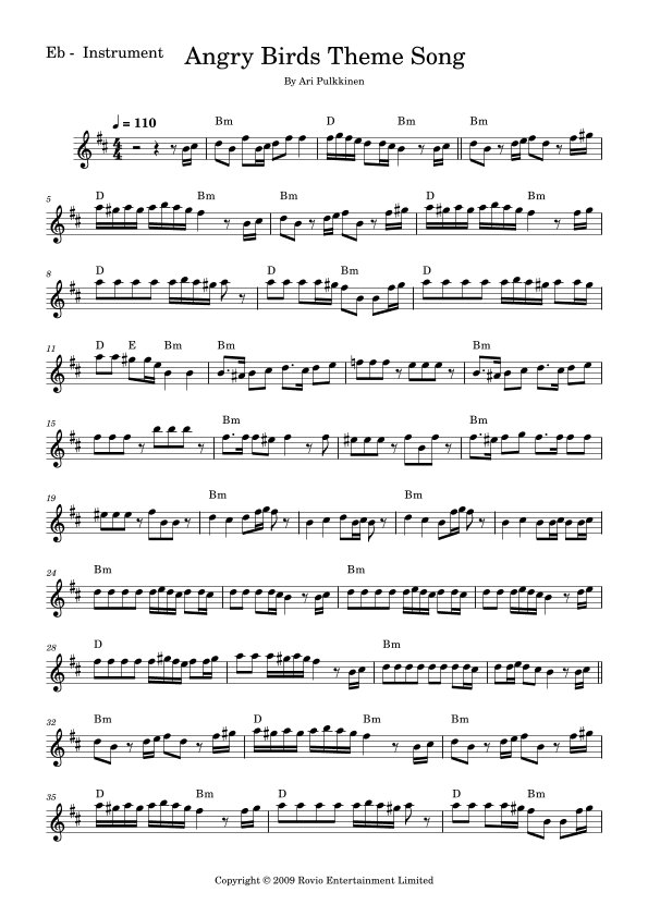 Angry Birds Theme (arr. Fabio Eduardo de Oliveira)