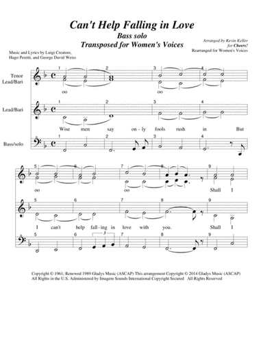 Can't Help Falling In Love (arr. Kevin Keller)