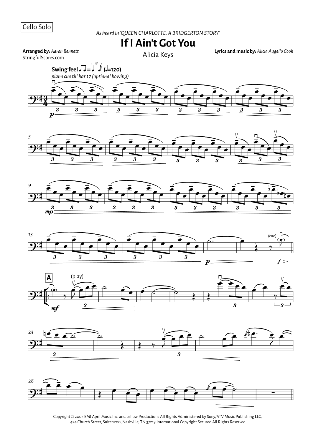 If I Ain't Got You (arr. Aaron Bennett)