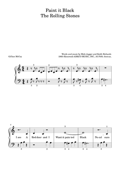 Paint It, Black (arr. Gillian McCoy)