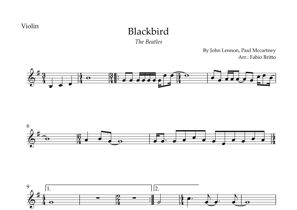 Blackbird (arr. Fabio Britto)