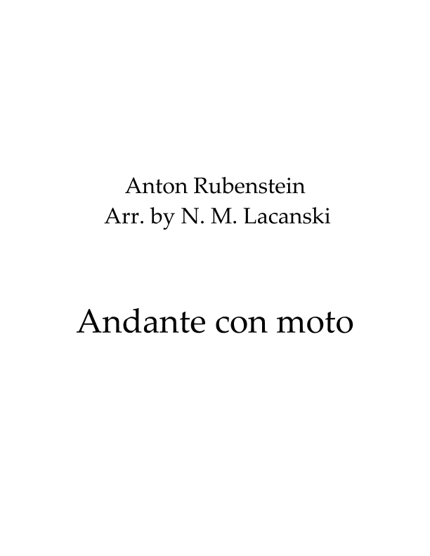 Andante con moto (arr. Nick M Lacanski)