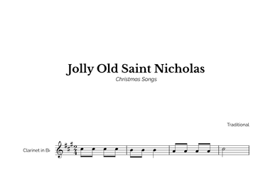 Jolly Old Saint Nicholas for Easy Clarinet Solo (arr. Marcos Soares)