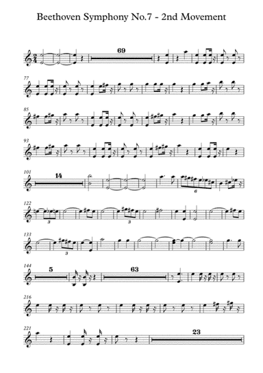 Beethoven symphony No.7 - 2nd Movement (Transposed Horn in C) (arr. Jay Heo)