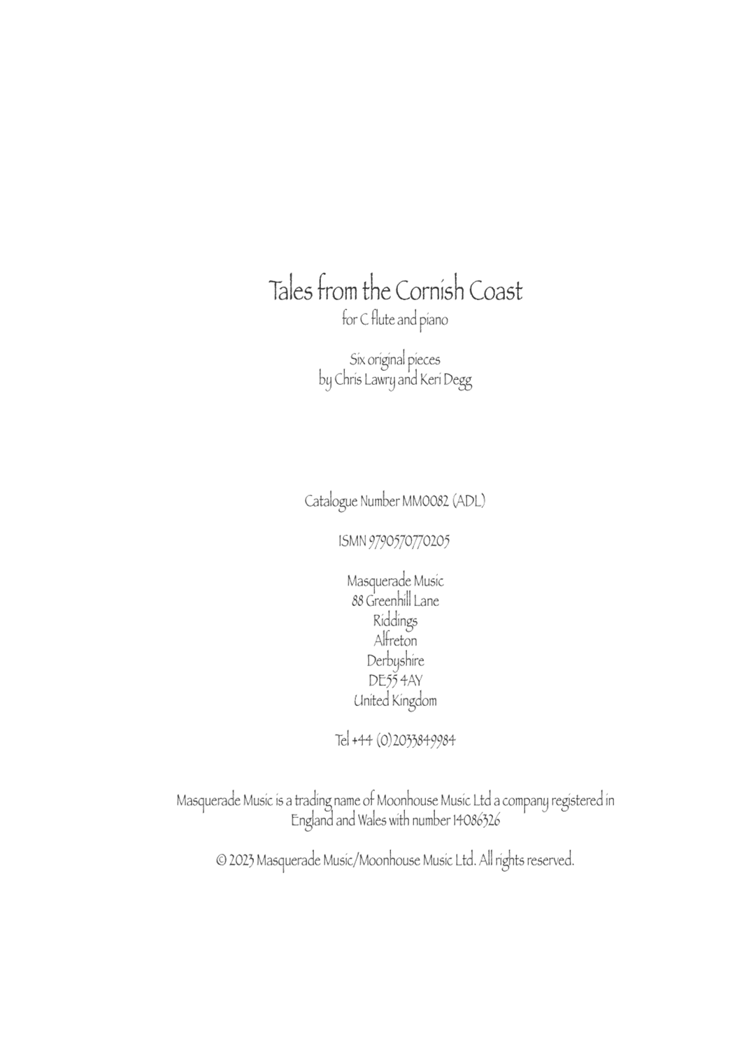 Tales from the Cornish Coast (6 tranquil soundscapes for flute & piano by Chris Lawry and Keri Degg)