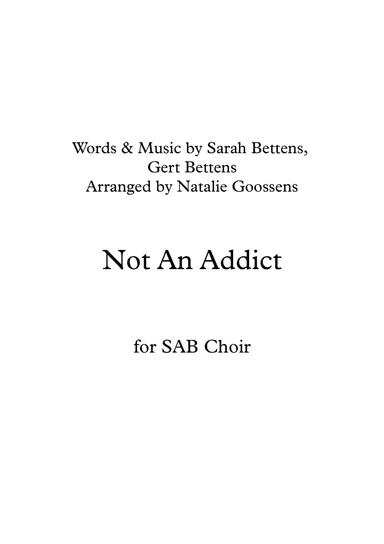 Not An Addict (arr. Natalie Goossens)