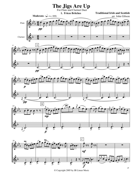 The Jigs are Up - Celtic Music for flute and clarinet duet (arr. John Gibson)