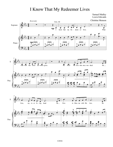 I Know That My Redeemer Lives, SSA (arr. Christine Monson)